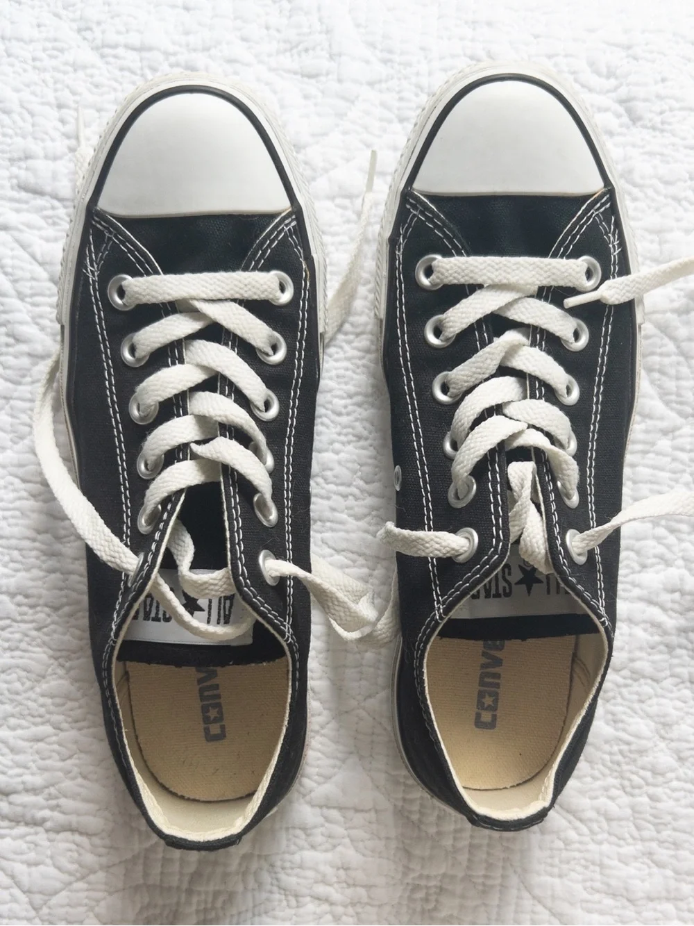 Converse Classic Chuck Taylor All Star Low Top Black Canvas White Size 7W/5M